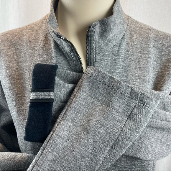 Elie Tahari Grey Zipper Sporty Mandarin Collar Jacket M - Picture 8 of 10